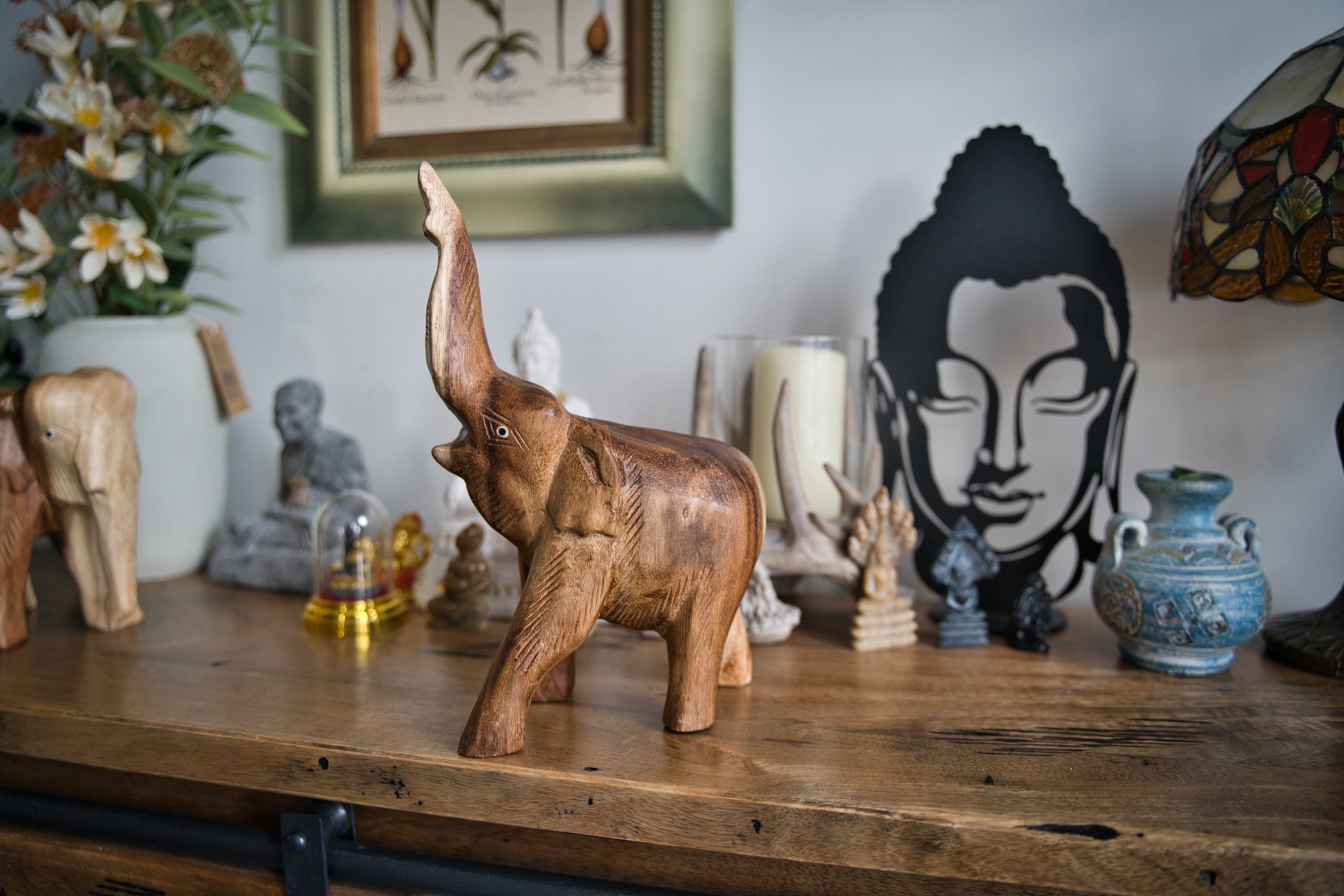 Elephant raising trunk